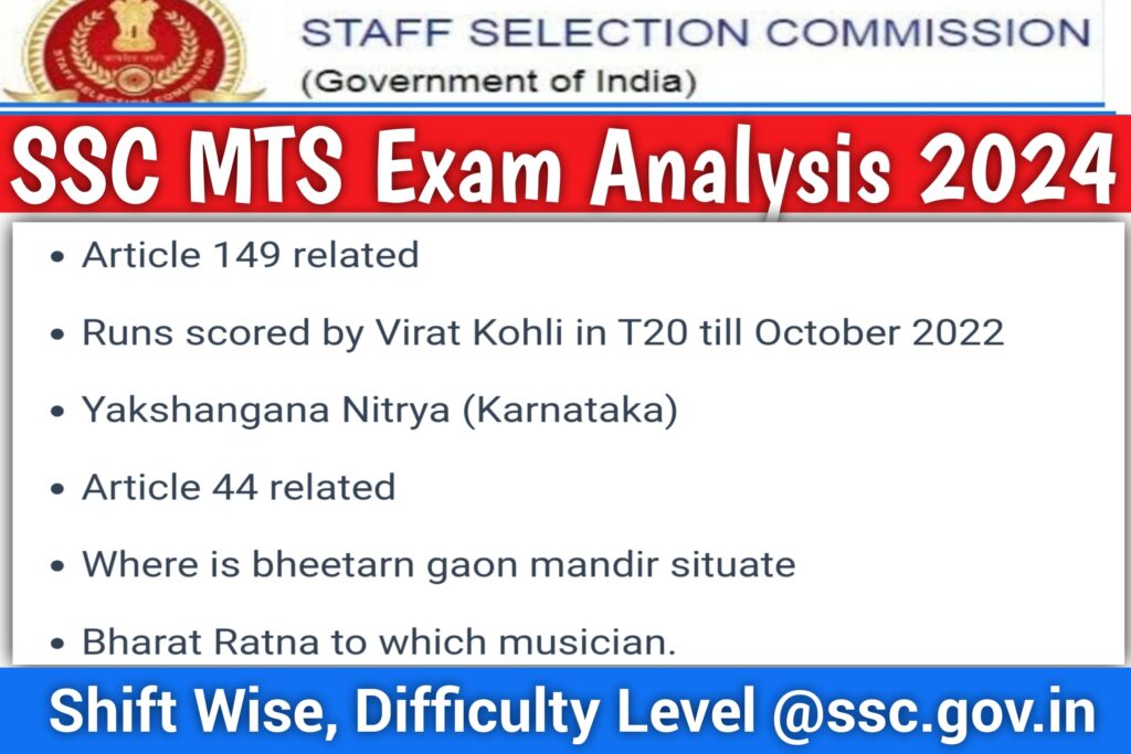 SSC MTS Exam Analysis 2024