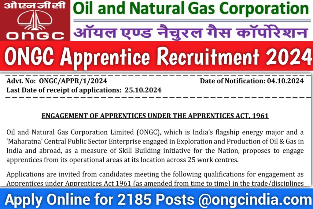 ONGC Apprentice Recruitment 2024