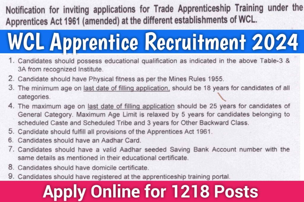 WCL Apprentice Recruitment 2024